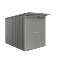 Gerätehaus AvantGarde A3 quarzgrau metallic mit Doppeltür schmal*Biohort Best