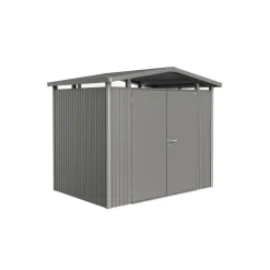 Gerätehaus Panorama Größe P2 Quarzgrau-Metallic Doppeltür*Biohort Clearance