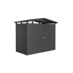 Biohort Gerätehaus Panorama Größe P1 Dunkelgrau-Metallic Standardtür