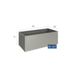 Hochbeet 2 x 1 quarzgrau-metallic*Biohort Clearance