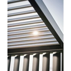 Lamellenseitenwand Gr. 3m quarzgrau-metallic^Biohort Hot