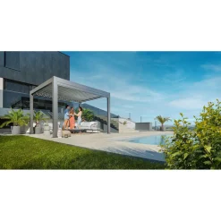 Pergola Gr. 4 x 3 quarzgrau-metallic^Biohort New