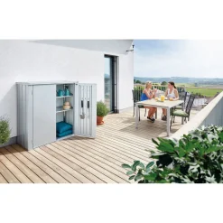 Terrassenschrank Romeo Größe M silber - metallic^Biohort Discount