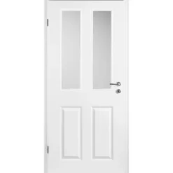 Borne Zimmertür Klassik Weißlack mit Lichtausschnitt 86 x 198,5 cm DIN links