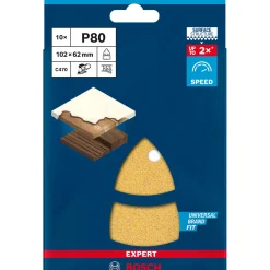 Expert C470 Schleifpapier mit 11 Löchern für Multischleifer 102 x 62 mm 93 mm G 80 10- teilig*Bosch Professional Outlet