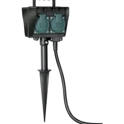 Brennenstuhl Außensteckdose mit Erdspieß 4-fach schwarz