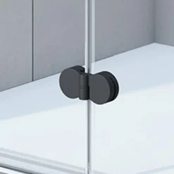 Breuer Drehfalttür Elana Komfort für Nische Anschlag rechts schwarz matt Klarglas 900 mm