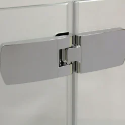 Breuer Drehtür Avanata mit Festteil für Seitenwand Anschlag rechts alu chromeffekt satiniert 1000 mm