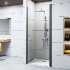 Breuer Drehtür Elana 6 für Nische, Anschlag rechts, schwarz matt, Intima, 750 mm