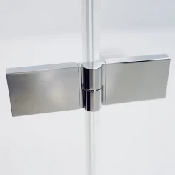 Breuer Drehtür mit Festteil Panorama für Seitenwand Anschlag rechts alu chromeffekt grau getönt 900 mm