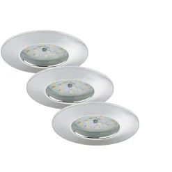 Briloner LED-Einbauleuchte 3er-Set chrom rund