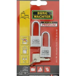 Burg Wächter Zylinder-Vorhängeschloss Duo 770 49,9 20,9 x 49,9 x 9,7 silber