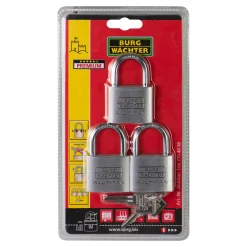 Zylinder-Vorhängeschloss Trio 770 40 x 65,5 x 14,3 mm silber*Burg Wächter