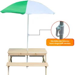 Kindersitzgruppe Edi mit Wasserbecken und Sonnenschirm^Coemo Best