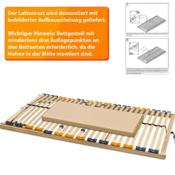 Lattenrost MULTIRA 28 Federleisten Kopfteil verstellbar 90 x 200 cm^Coemo Discount