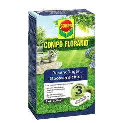 FLORANID Rasendünger mit Moosvernichter für 100 m² 3 L*Compo Hot