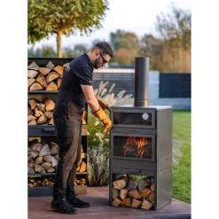 CookKing Terrassenofen Vento Plus inkl. Pizzaofen 50x50x150cm Schwarz