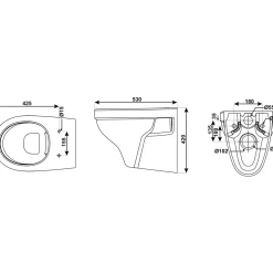 erhöhtes Wand WC spülrandlos +6cm Tiefspüler^Cornat Online