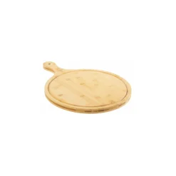 COZZE Pizzaschneidbrett aus Bambus Durchmesser 350 mm Länge 460 mm