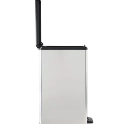 Curver Mülleimer DECO Bin SLIM 40L mit Pedal schwarz silber metallic