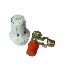Thermostatventil 1/2" Eck und Kopf Set^Danfoss Hot