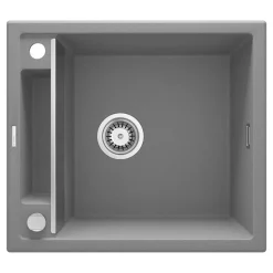 1 Becken Granitspüle MAGNETIC ohne Abtropffläch grau metallic*deante Discount