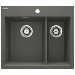 deante 1,5 Becken Granitspüle ERIDAN ohne Abtropffläch anthrazit metallic