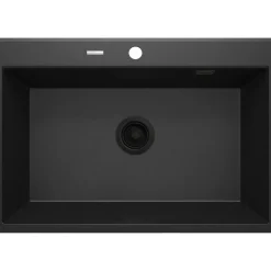 1 Becken Granitspüle ERIDAN ohne Abtropffläch graphit metallic^deante Hot