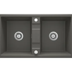 deante 2 Becken Granitspüle ERIDAN ohne Abtropffläch anthrazit metallic