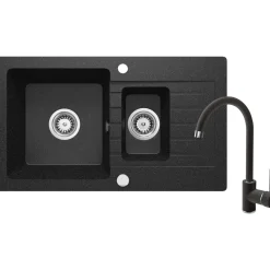 deante Granitspülen-Set ZORBA mit Armatur graphit