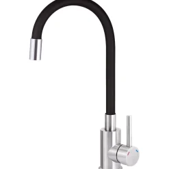 deante Spültischarmatur LUNO Edelstahl/ schwarz