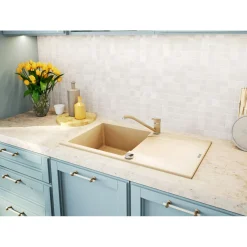 Granit-Einbauspüle Evora sand 78 x 44 cm*deante Best