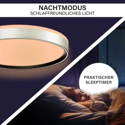 Decken-Wandleuchte SHINING PLUTO LED ALU 1800K 24W