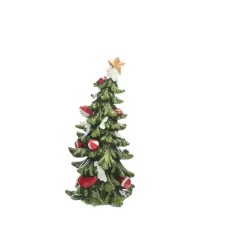 Deko Weihnachtsbaum mit Glitzer 14,5cm grün rot gold