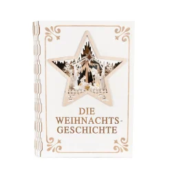 Deko-Buch mit 9 LED und Timer Batterien 2 x AAA exklusiv Holz 17x 5 x 22,5 cm