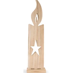 Deko-Kerze zum Stellen Holz 17 x 12,5 x 71 cm natur