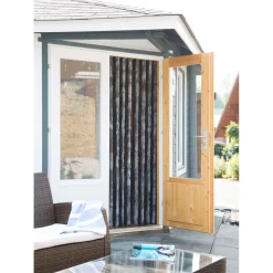 Deko-Vorhang Flauschi schwarz-grau