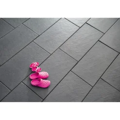 Strukturierte Platte Schwarz-Basalt 80 x 40 x 4 cm^Diephaus