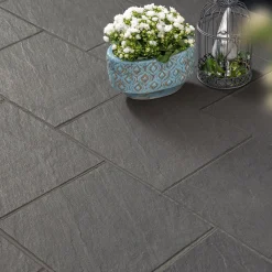 Diephaus Terrassenplatte No. 1 Grace schwarz-basalt 40 x 40 x 4 cm