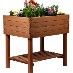 dobar Breites Hochbeet 80 x 80 x 58 cm braun