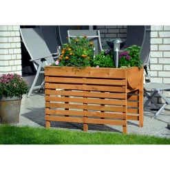 dobar Doppel-Hochbeet 100 x 71 x 50 cm braun