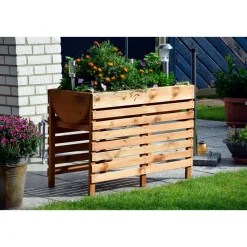 dobar Doppel-Hochbeet 100 x 71 x 50 cm braun