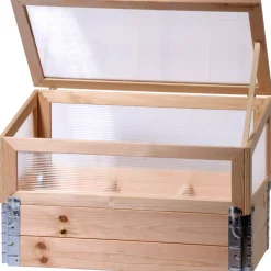 Frühbeet mit Pflanzkasten beige 100 x 50 x 50,2 cm*dobar New