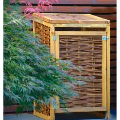 dobar Holz-Mülltonnenbox 60 x 80 x 115 cm braun