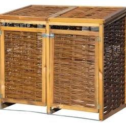 Holz-Mülltonnenbox 125 x 80 x 115 cm braun*dobar Hot