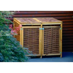 Holz-Mülltonnenbox 125 x 80 x 115 cm braun*dobar Hot