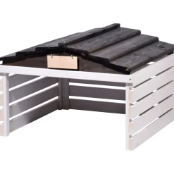 Mährobotergarage 78,5 x 74 x 52,5 cm weiß-schwarz*dobar Clearance