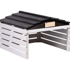 Mährobotergarage 78,5 x 74 x 52,5 cm weiß-schwarz*dobar Clearance