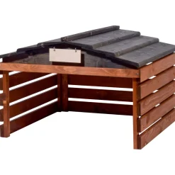 dobar Mährobotergarage 78,5 x 74 x 52,5 cm braun-schwarz