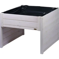 dobar Mährobotergarage mit Pflanzkasten 56 x 73 x 79 cm weiß